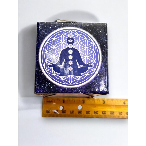 Handmade Gold Pyramid With Hamsa Hand Design & Chakra Energy Symbol - Picture 6 of 10